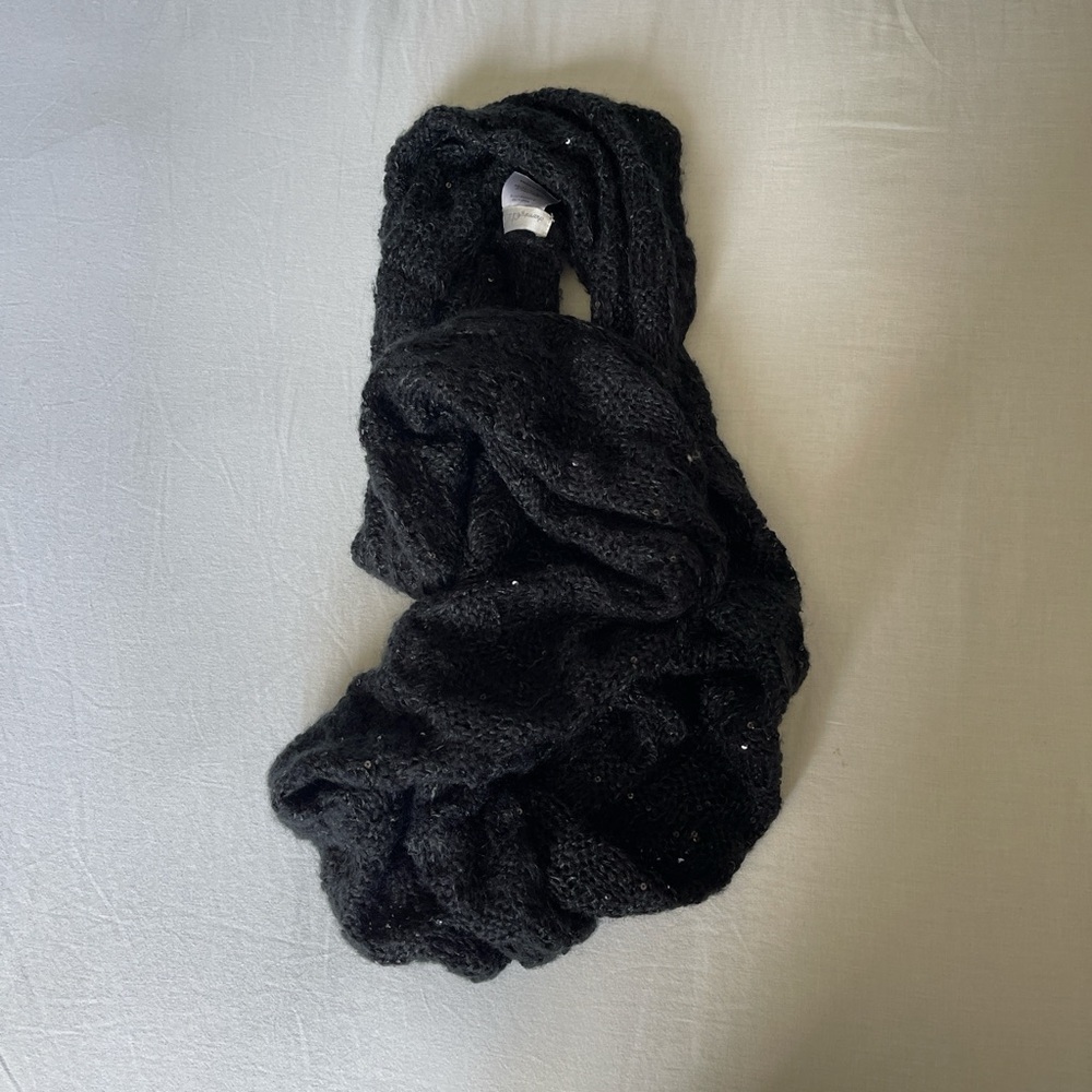 Sequin black infinity scarf